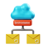 cloud sync 3d logo