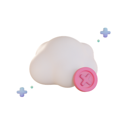 Cloud System Error  3D Icon