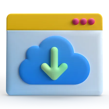 Téléchargement en nuage  3D Icon