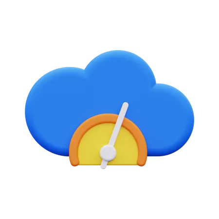 3 D Cloud Testing Performance Icon 3D Icon