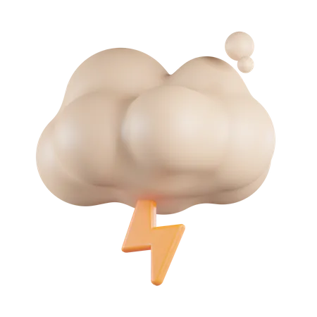 Cloud Thunder  3D Icon