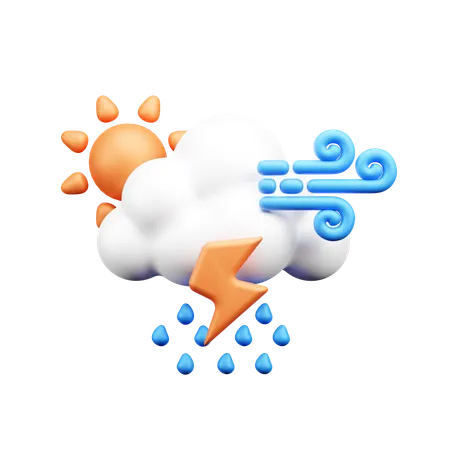 Cloud Thunder  3D Icon