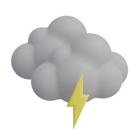 Cloud Thunder Bolt 3D Icon
