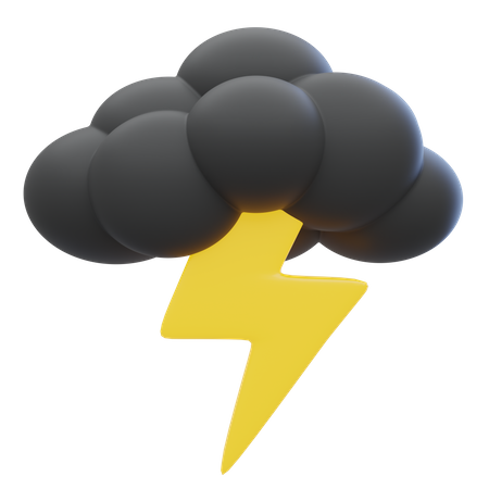 Cloud Thunder  3D Icon