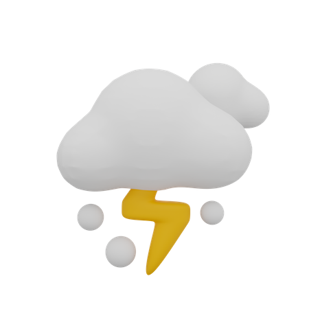Cloud Thunder Cloudy Weather  3D Icon