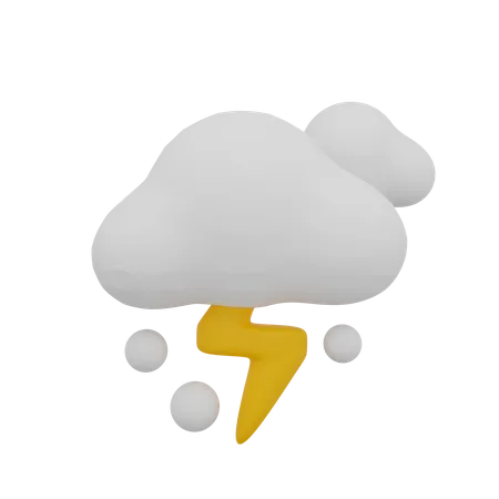 Cloud Thunder Cloudy Weather  3D Icon