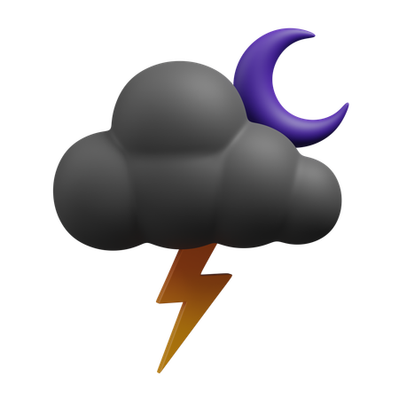 Cloud-thunder night  3D Icon