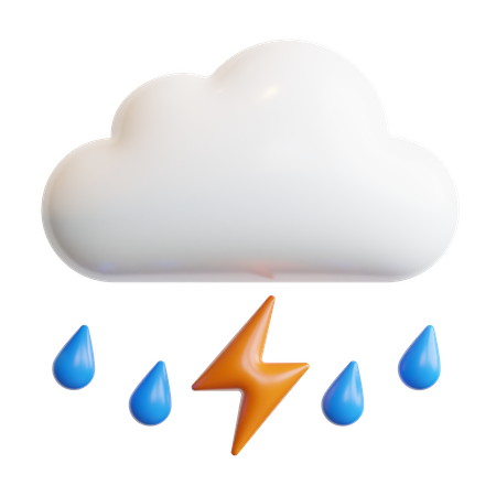 Cloud Thunderstorm  3D Icon