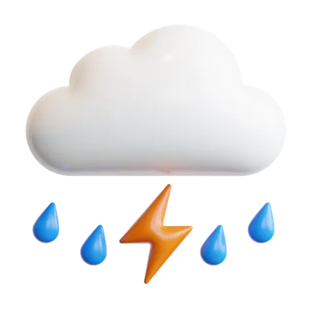 Cloud Thunderstorm  3D Icon