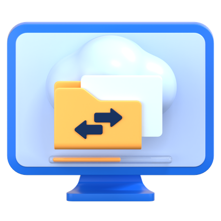 Cloud transfer  3D Icon