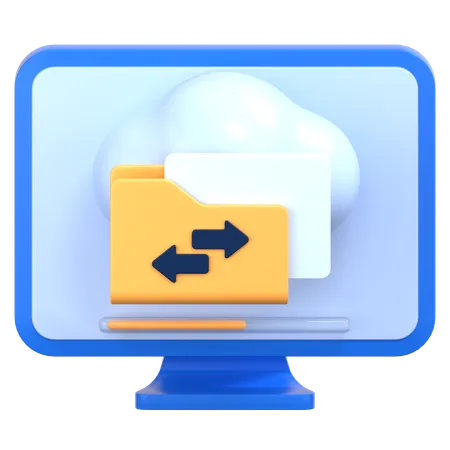 Cloud transfer  3D Icon