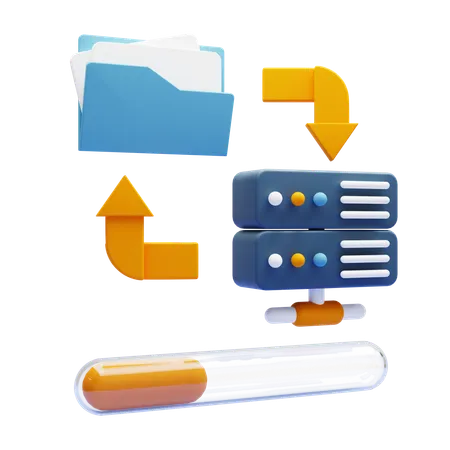 Cloud Transfer  3D Icon