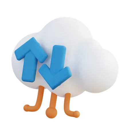 Cloud Transfer  3D Icon