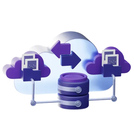 Cloud Transfer  3D Icon