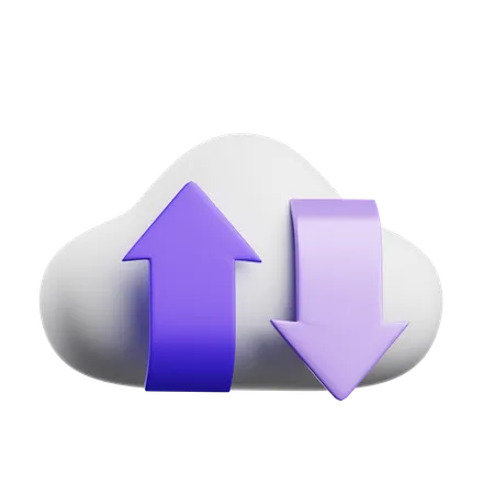 Cloud Transfer  3D Icon