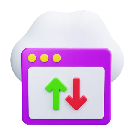 Cloud Transfer  3D Icon