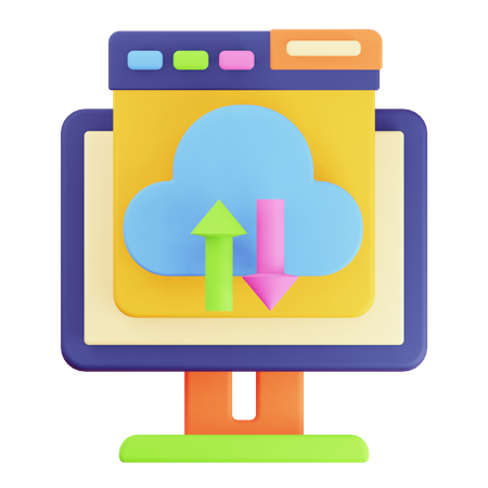 Cloud Transfer  3D Icon