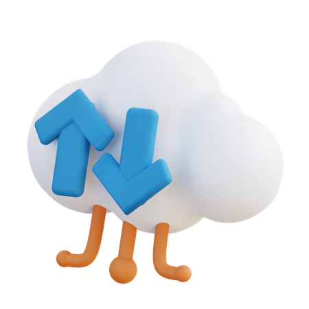 Cloud Transfer  3D Icon