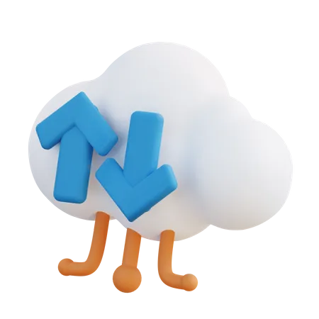 3 D Illustration Of Cloud Backup Management 3D Icon