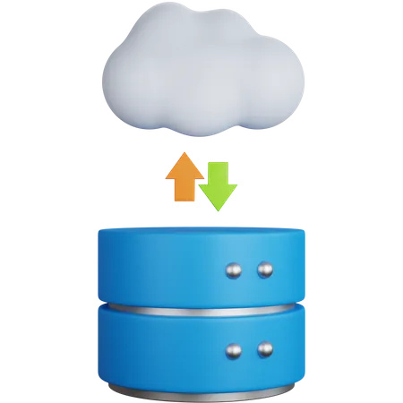 3 D Icon Illustration Database Transfer Cloud 3D Icon