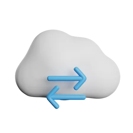 Data Transfer Cloud 3D Icon