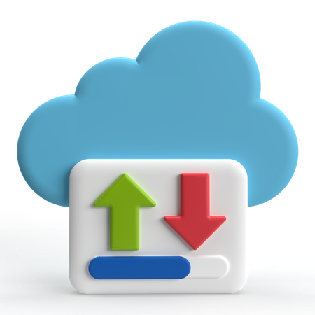 Cloud Transfer Data  3D Icon