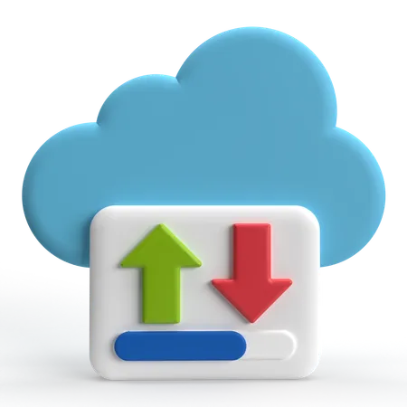 Cloud Transfer Data  3D Icon