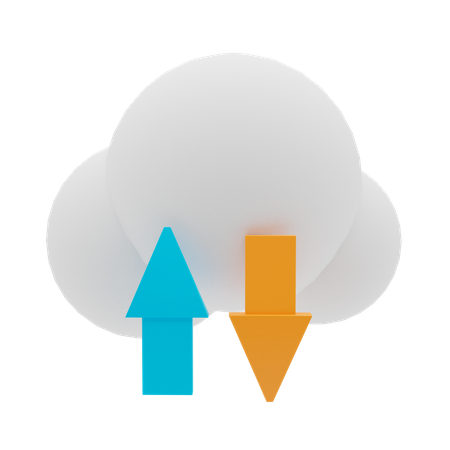 Cloud Transfer Data  3D Illustration