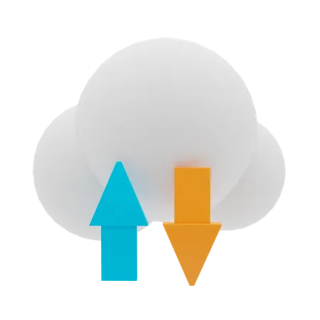 Cloud Transfer Data  3D Illustration