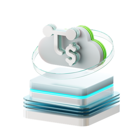Cloud Transfer Money Dollar  3D Icon
