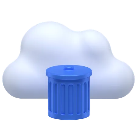 Cloud Trash Bin  3D Icon