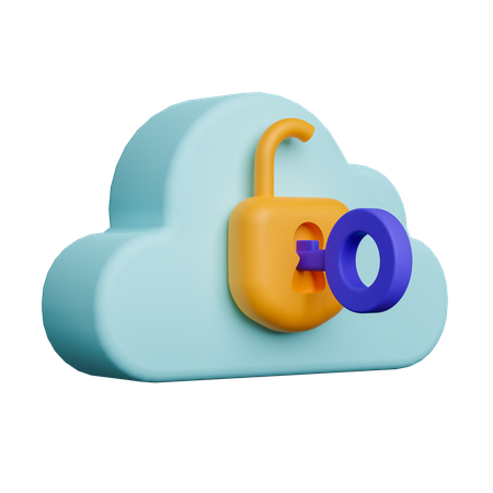 Déverrouillage du cloud  3D Icon