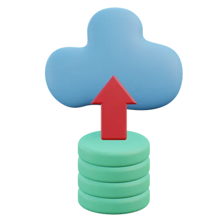 Database Cloud Computing 3 D Icon Illustration With Transparent Background 3D Icon