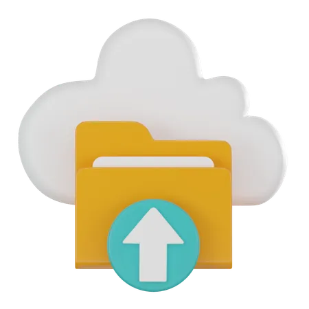 3 D Icon Portraying Data Upload Folder In Cloud Ideal For Illustrating Technology Data Transfer And Online Storage Concepts 3 D Render Illustration 3D Icon