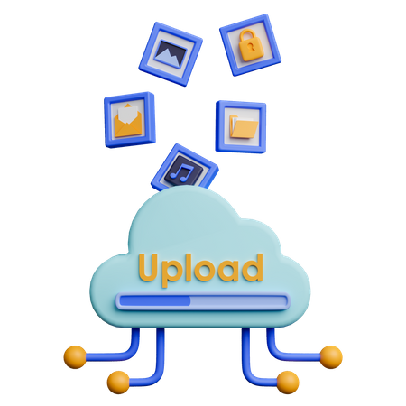 Cloud Upload  3D Icon