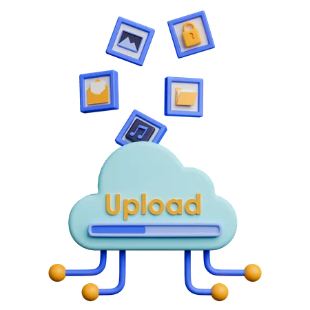 Cloud Upload  3D Icon