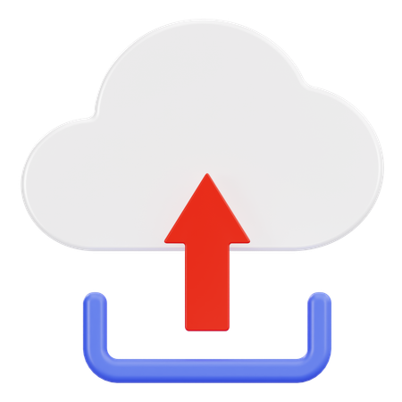 Cloud upload  3D Icon