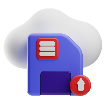 Cloud Upload  3D Icon