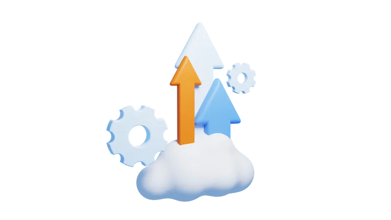 Cloud Upload  3D Icon