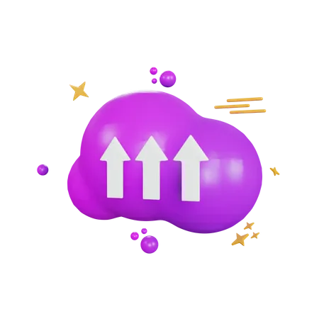 Cloud Upload  3D Illustration