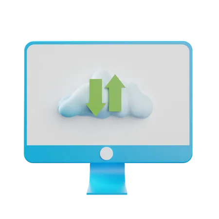 Cloud Upload And Download 3 D Illustration 3D Illustration
