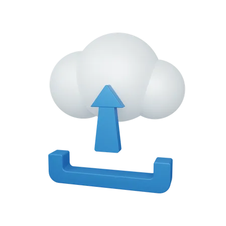 3 D Rendering Cloud Upload Concept With Cloud And Colorful Arrow Symbol Useful For Server IT 3D Illustration