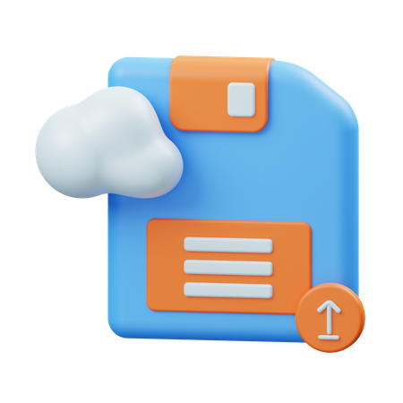 Cloud Upload 3D Icon