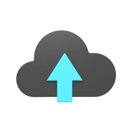3 D Icon Of Upload Data With Arrow Up And Cloud 3D Icon