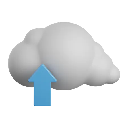 3 D Rendering Cloud Upload Isolated Useful For Cloud Network Computing Technology Database Server And Connection Design Element 3D Icon