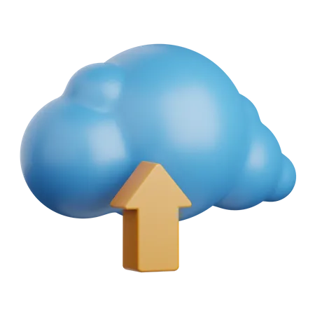 3 D Rendering Cloud Upload Isolated Useful For Cloud Network Computing Technology Database Server And Connection Design Element 3D Icon