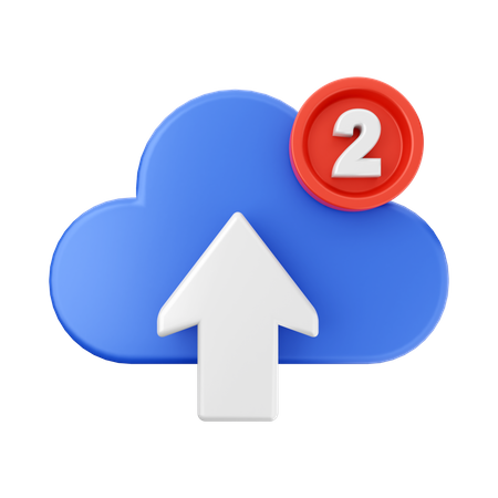 Cloud-Upload-Benachrichtigung  3D Icon