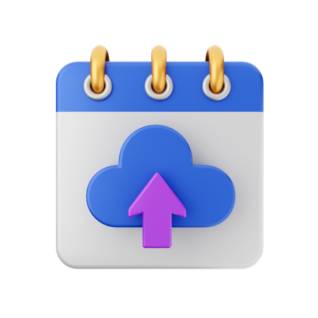 Cloud Upload Calendar  3D Icon