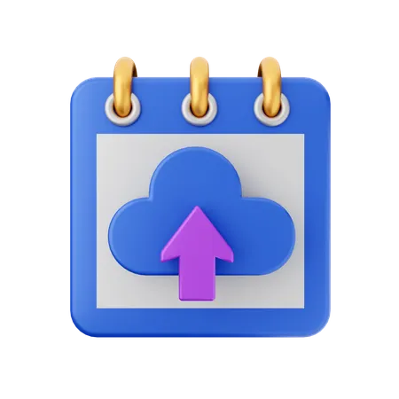 Cloud Upload Calendar  3D Icon