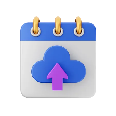 Cloud Upload Calendar  3D Icon